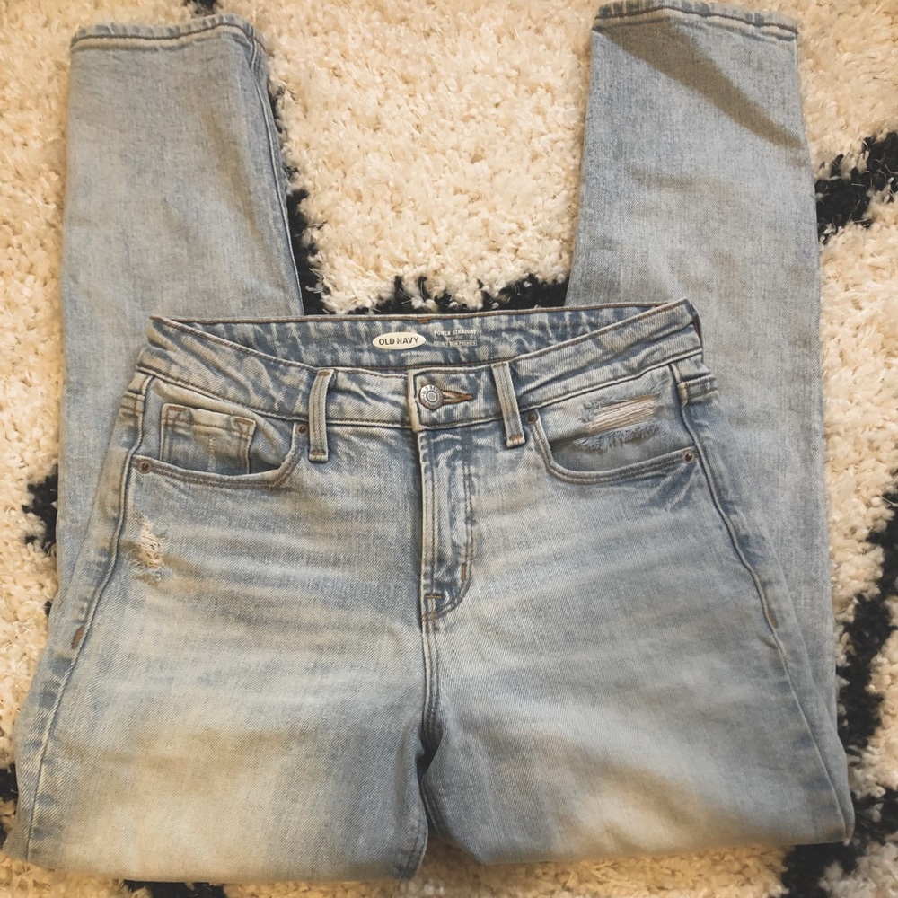 Old navy size 4 power straight high rise light wash jeans